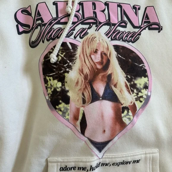 Sabrina Carpenter Cream Graphic Hoodie - Picture 2 of 4